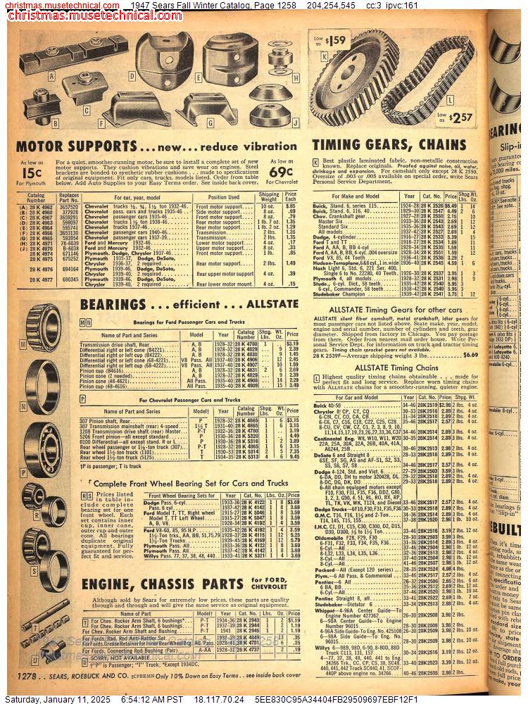 1947 Sears Fall Winter Catalog, Page 1258