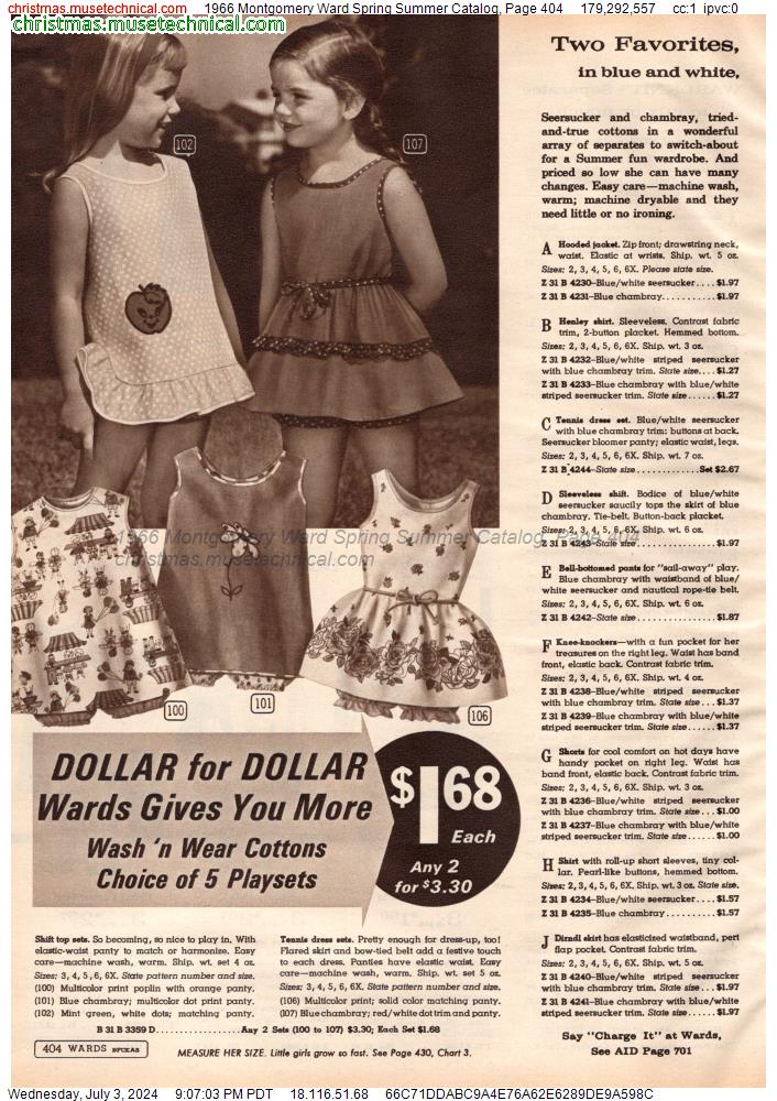 1966 Montgomery Ward Spring Summer Catalog, Page 404