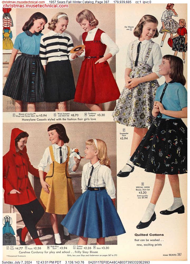 1957 Sears Fall Winter Catalog, Page 387 - Catalogs & Wishbooks