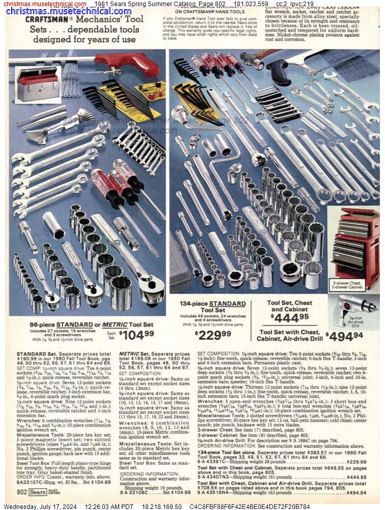 1981 Sears Spring Summer Catalog, Page 802