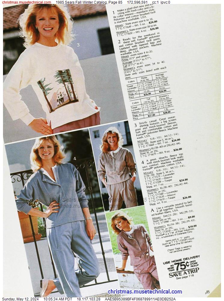 1985 Sears Fall Winter Catalog, Page 85
