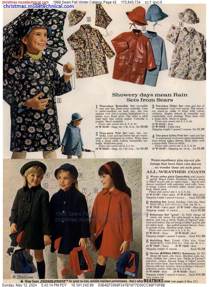 1968 Sears Fall Winter Catalog, Page 42