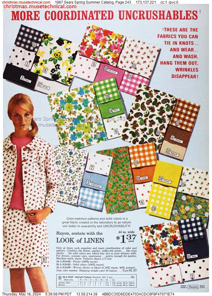 1967 Sears Spring Summer Catalog, Page 243
