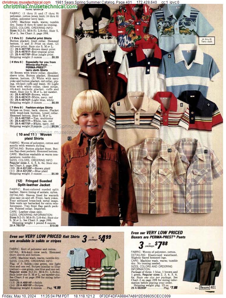 1981 Sears Spring Summer Catalog, Page 401
