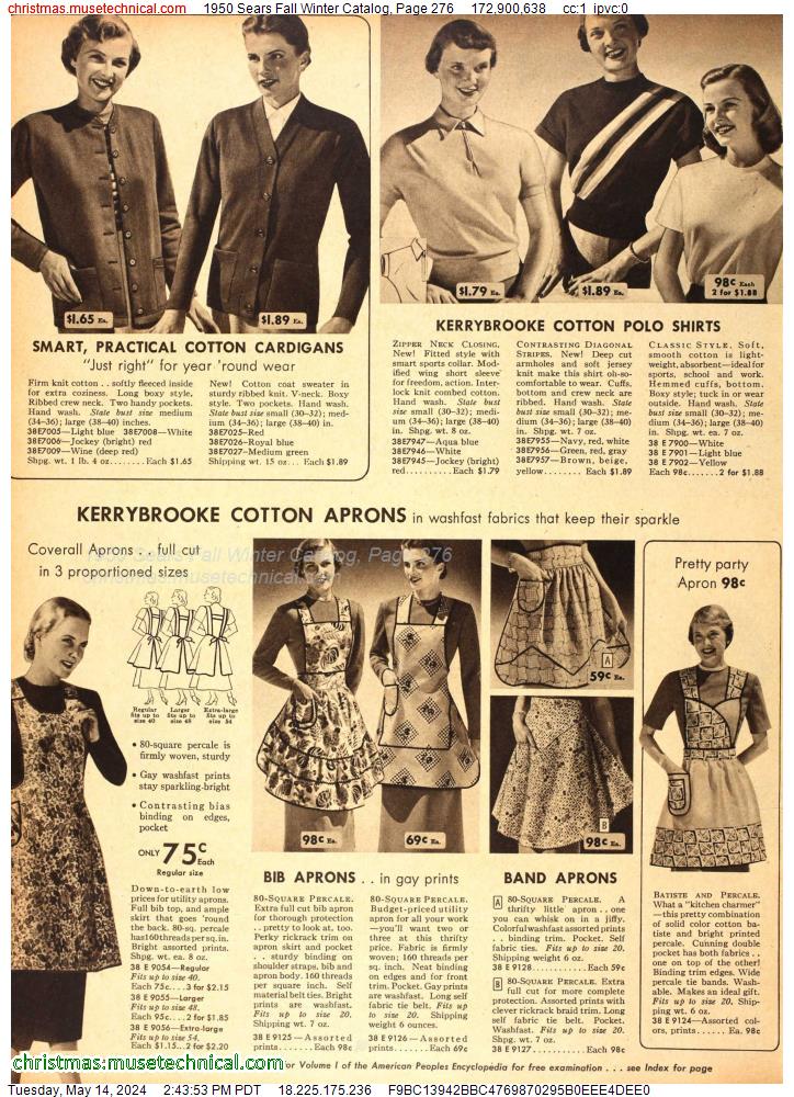 1950 Sears Fall Winter Catalog, Page 276