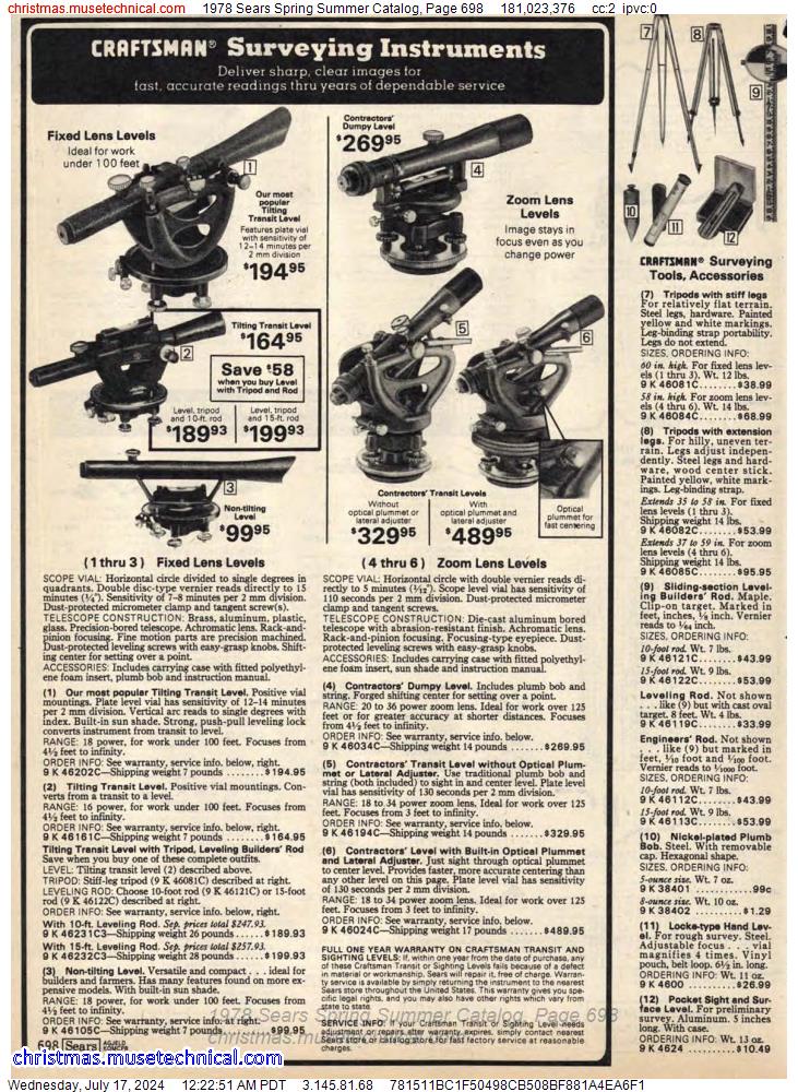 1978 Sears Spring Summer Catalog, Page 698