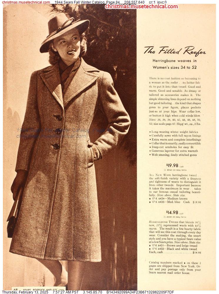 1944 Sears Fall Winter Catalog, Page 84