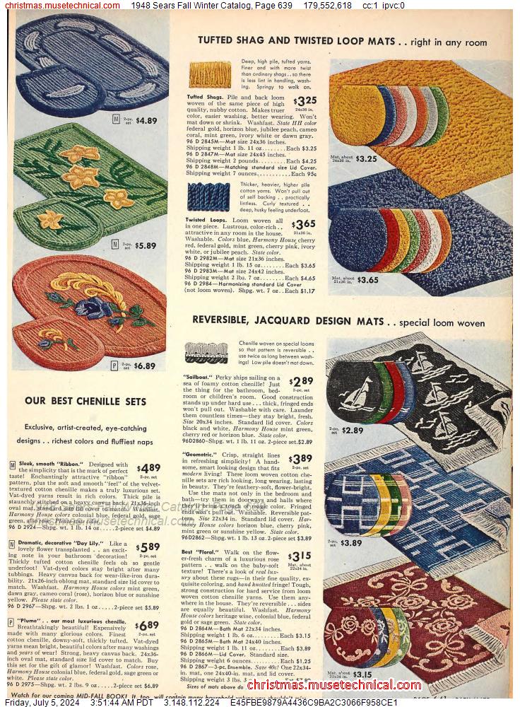 1948 Sears Fall Winter Catalog, Page 639