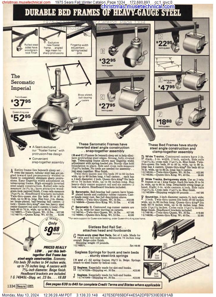 1975 Sears Fall Winter Catalog, Page 1334