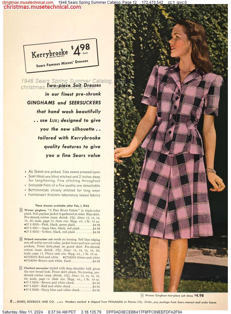 1946 Sears Spring Summer Catalog, Page 12