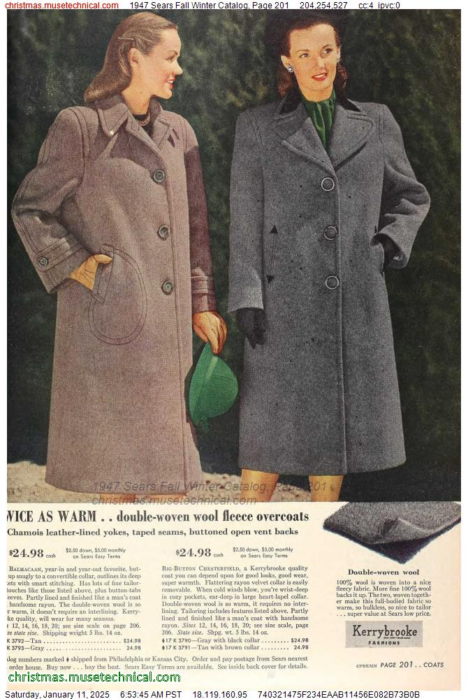 1947 Sears Fall Winter Catalog, Page 201