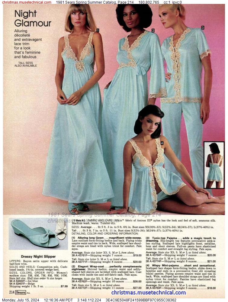 1981 Sears Spring Summer Catalog, Page 214