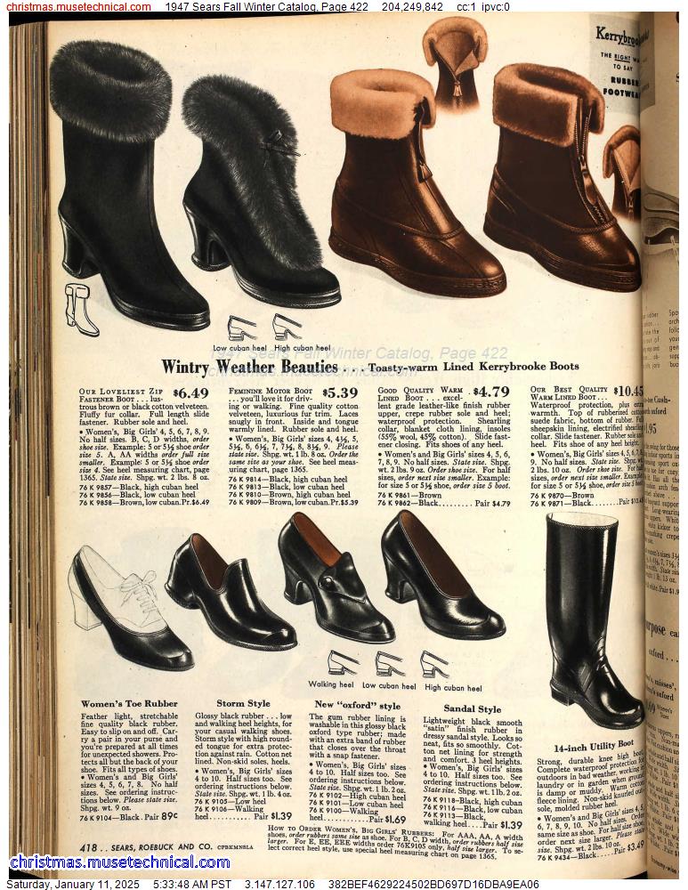 1947 Sears Fall Winter Catalog, Page 422