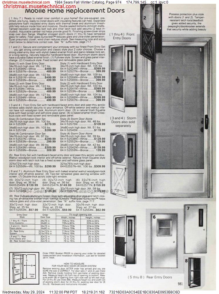 1984 Sears Fall Winter Catalog, Page 974