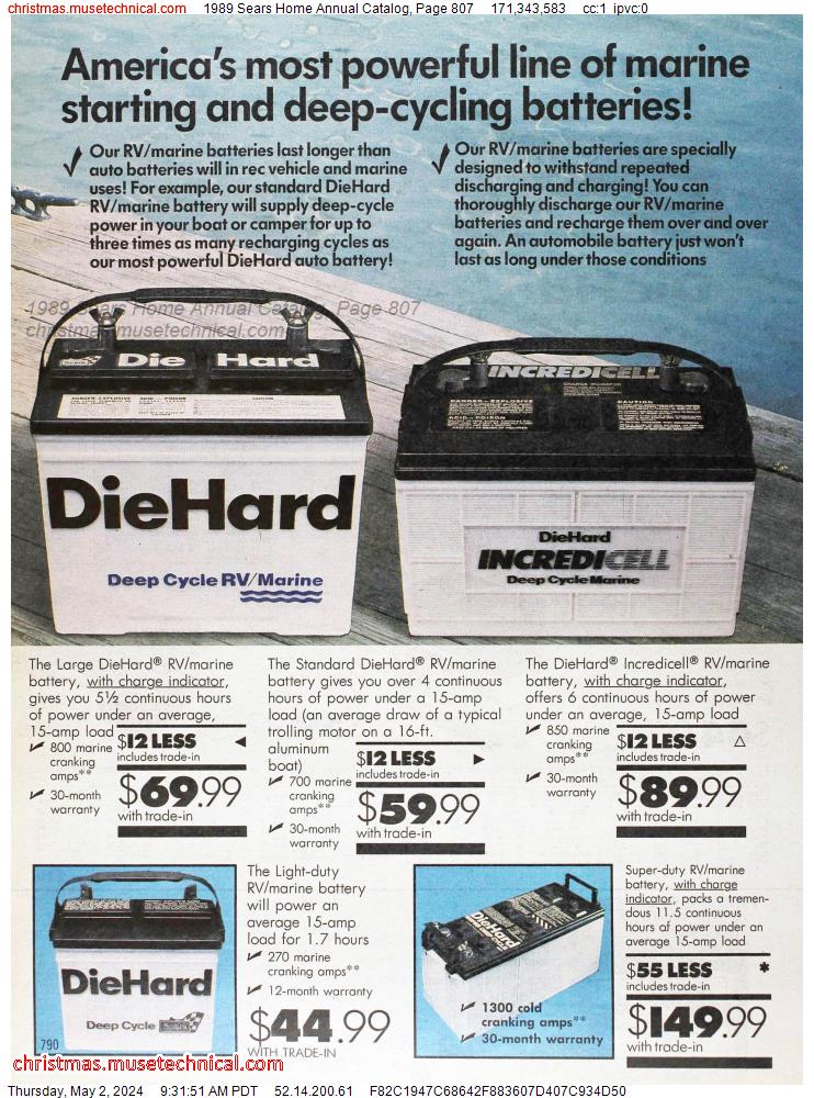 1989 Sears Home Annual Catalog, Page 807