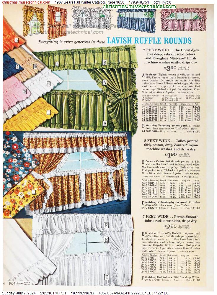 1967 Sears Fall Winter Catalog, Page 1650