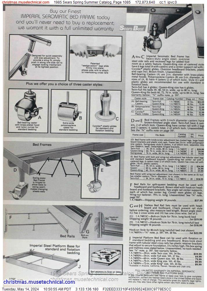 1985 Sears Spring Summer Catalog, Page 1085