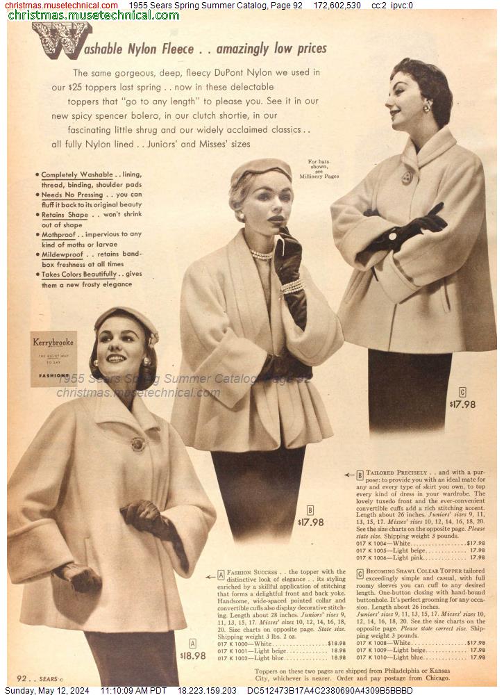 1955 Sears Spring Summer Catalog, Page 92
