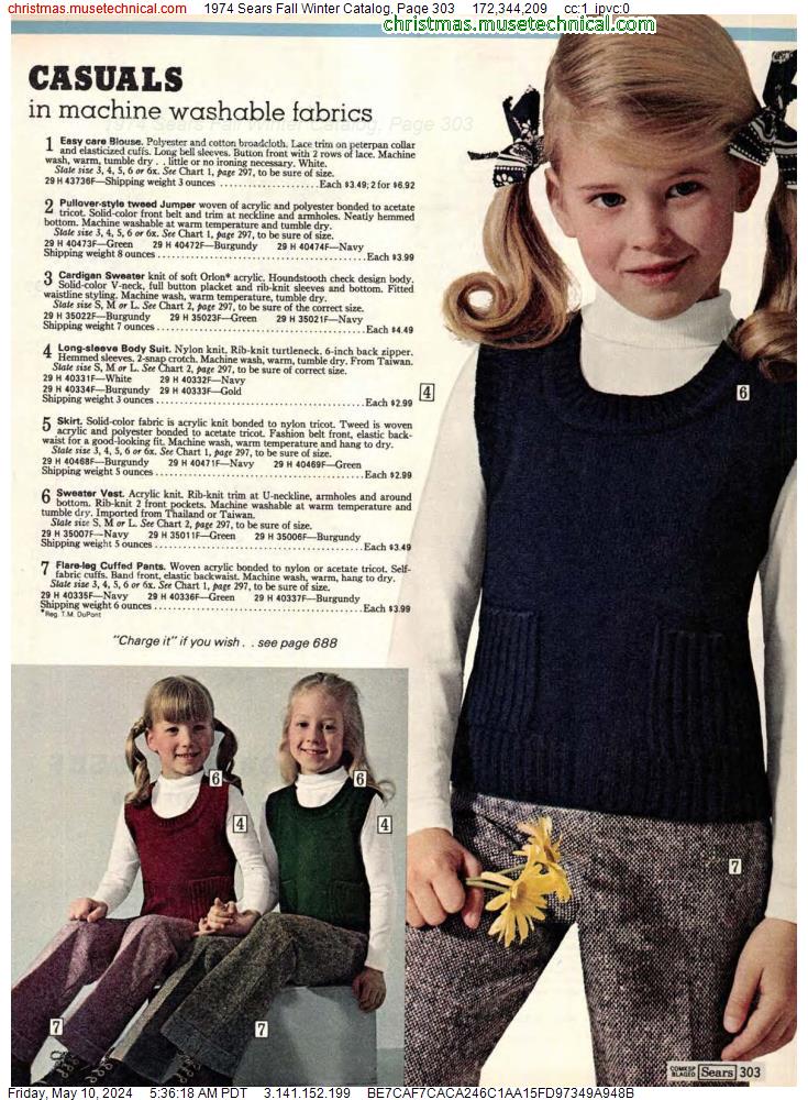 1974 Sears Fall Winter Catalog, Page 303