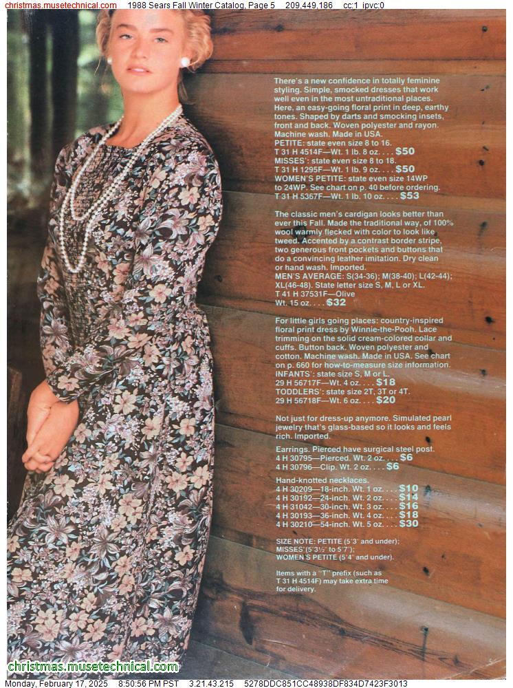 1988 Sears Fall Winter Catalog, Page 5