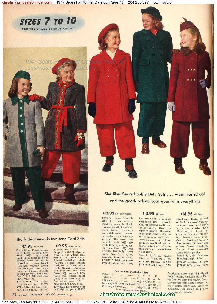 1947 Sears Fall Winter Catalog, Page 78