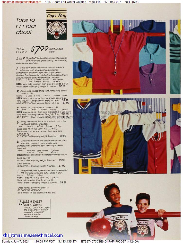 1987 Sears Fall Winter Catalog, Page 414