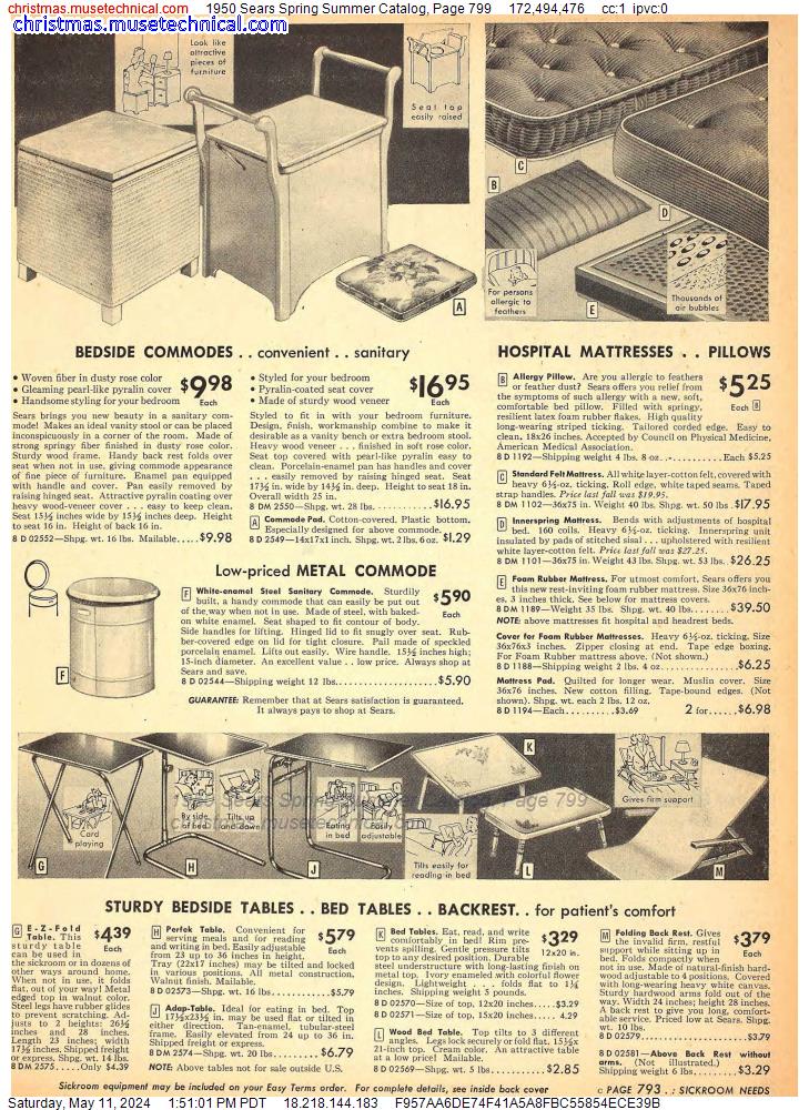 1950 Sears Spring Summer Catalog, Page 799