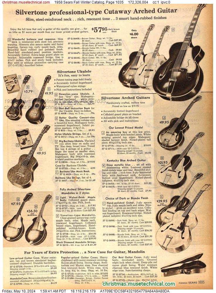 1958 Sears Fall Winter Catalog, Page 1035