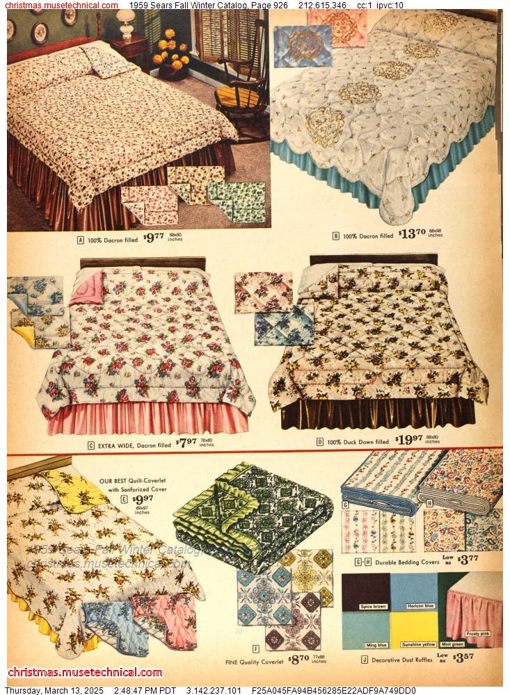 1959 Sears Fall Winter Catalog, Page 926