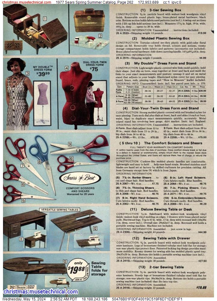 1977 Sears Spring Summer Catalog, Page 262