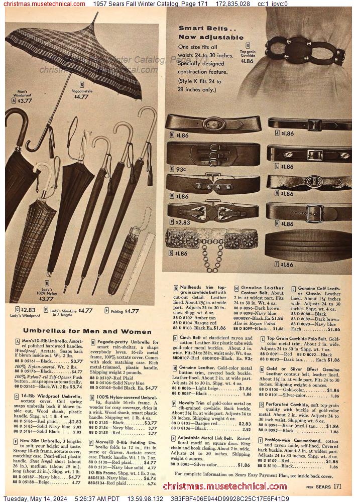 1957 Sears Fall Winter Catalog, Page 171