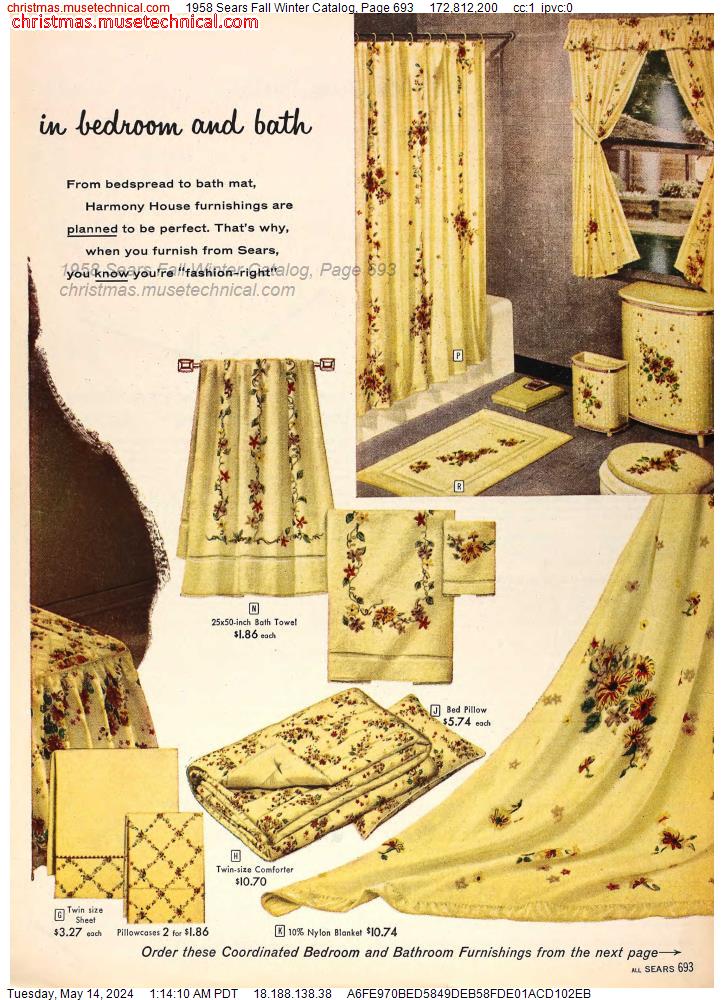 1958 Sears Fall Winter Catalog, Page 693