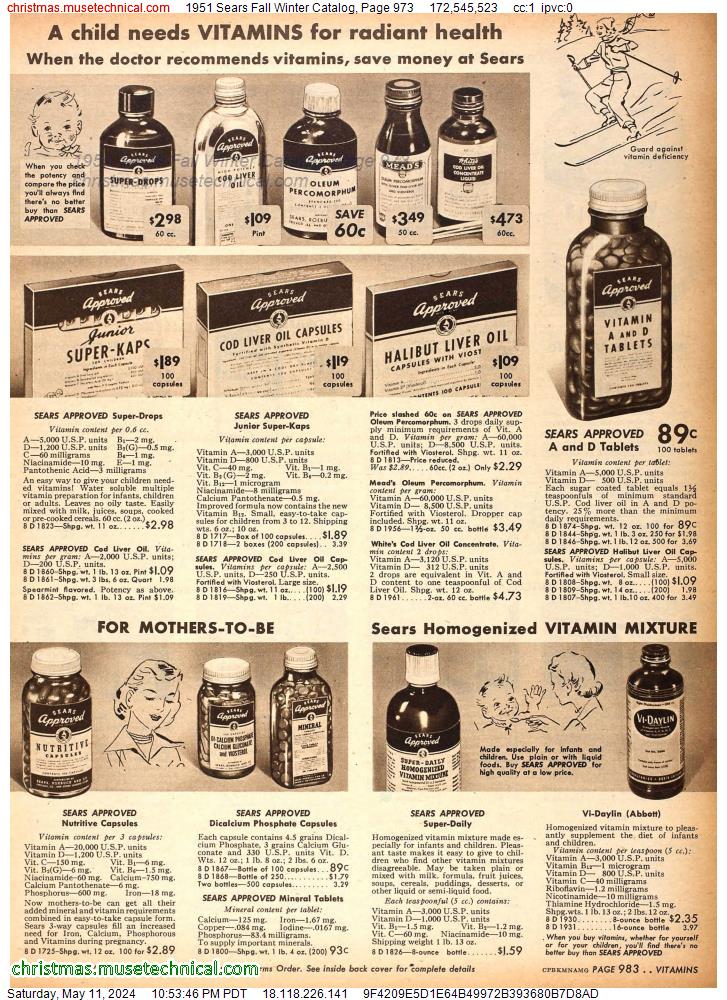 1951 Sears Fall Winter Catalog, Page 973