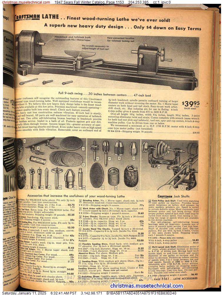 1947 Sears Fall Winter Catalog, Page 1153