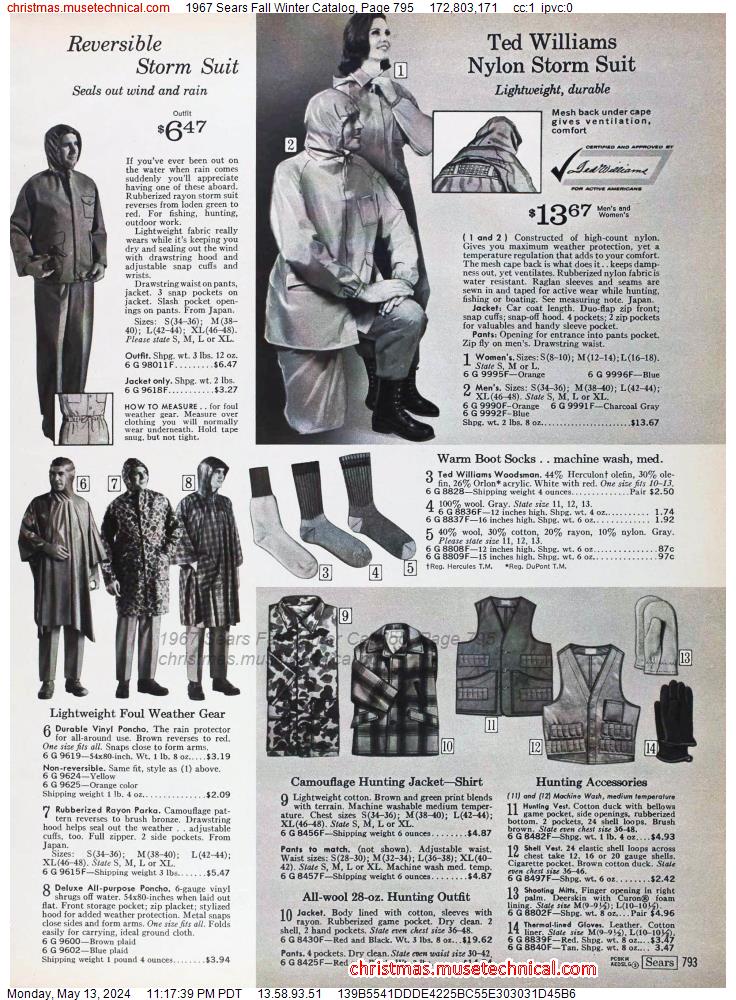 1967 Sears Fall Winter Catalog, Page 795