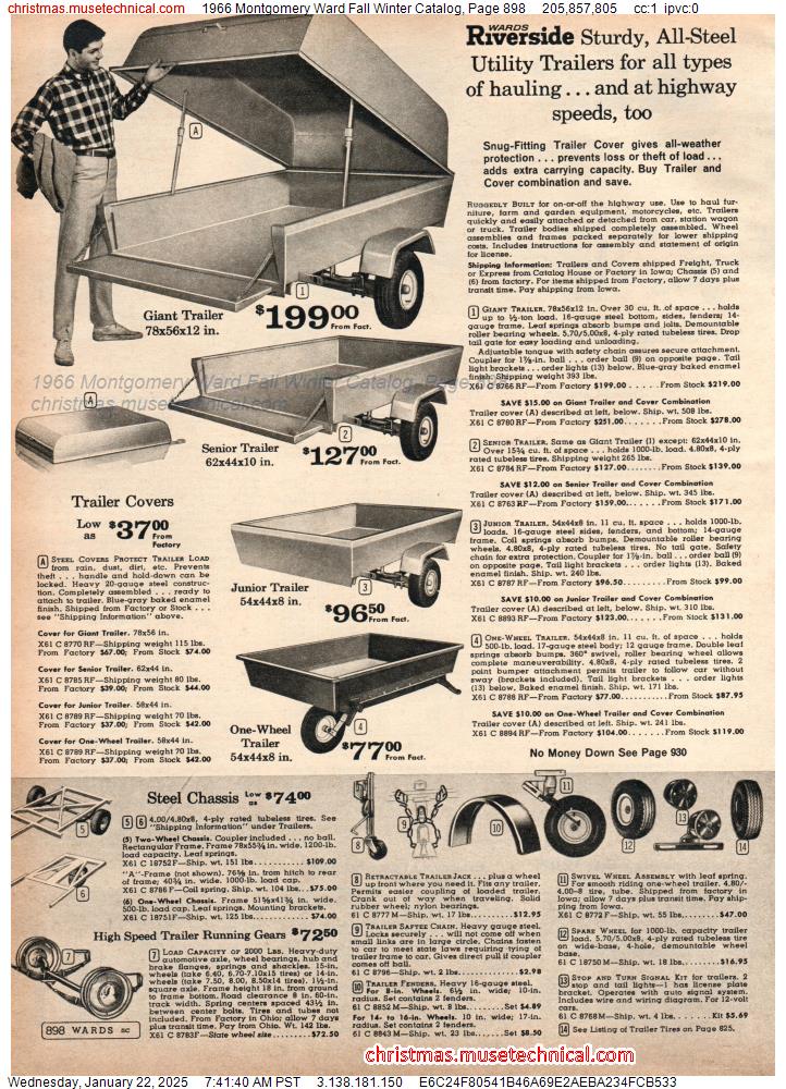 1966 Montgomery Ward Fall Winter Catalog, Page 898