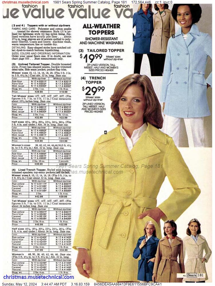 1981 Sears Spring Summer Catalog, Page 181