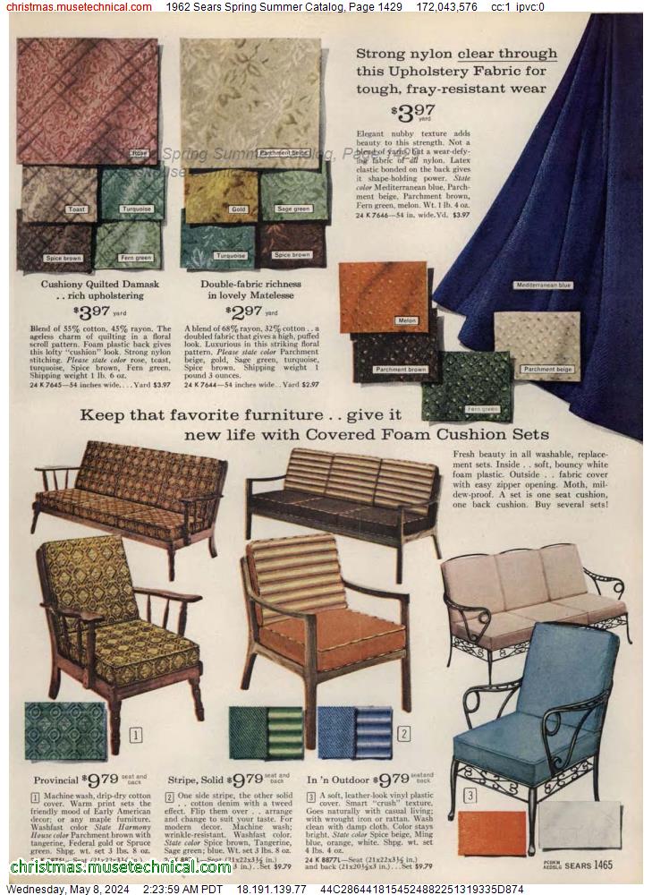 1962 Sears Spring Summer Catalog, Page 1429