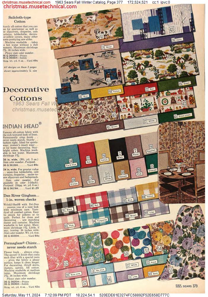1963 Sears Fall Winter Catalog, Page 377