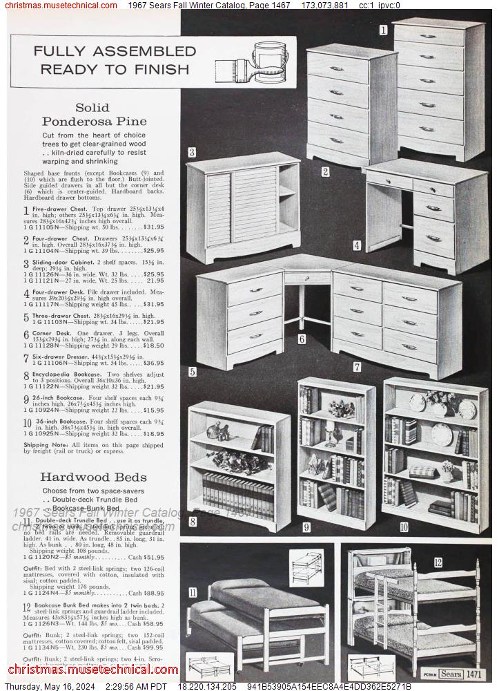 1967 Sears Fall Winter Catalog, Page 1467