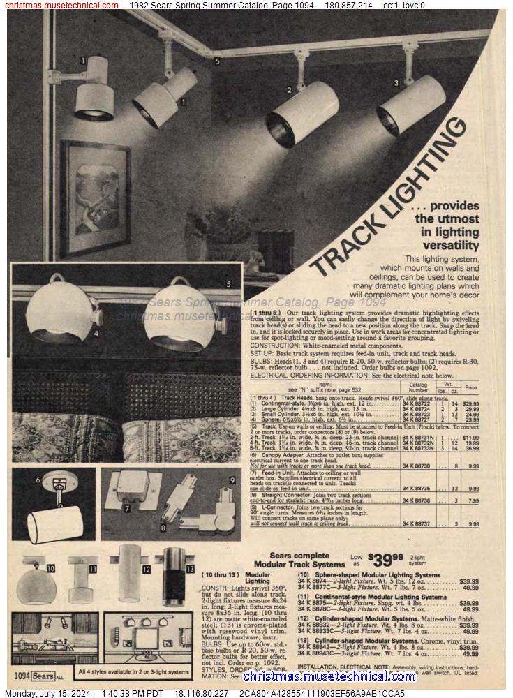 1982 Sears Spring Summer Catalog, Page 1094