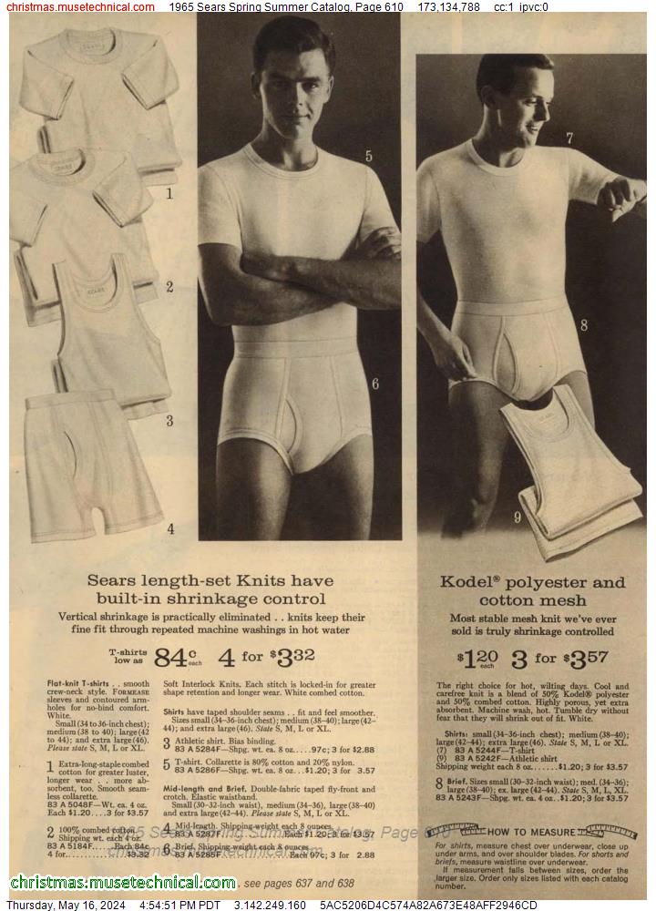 1965 Sears Spring Summer Catalog, Page 610