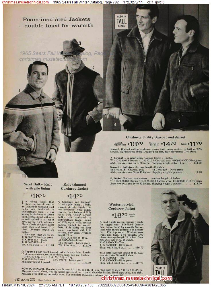 1965 Sears Fall Winter Catalog, Page 782