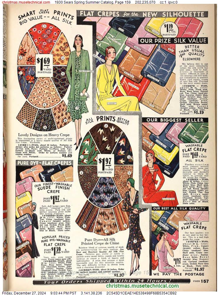 1930 Sears Spring Summer Catalog, Page 159