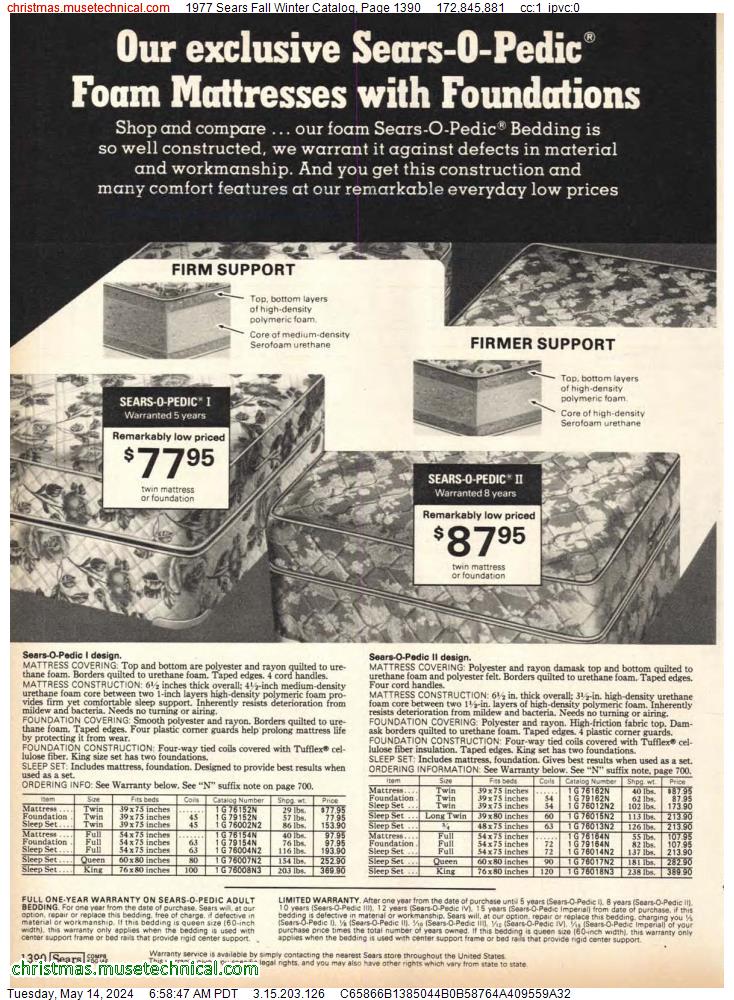 1977 Sears Fall Winter Catalog, Page 1390
