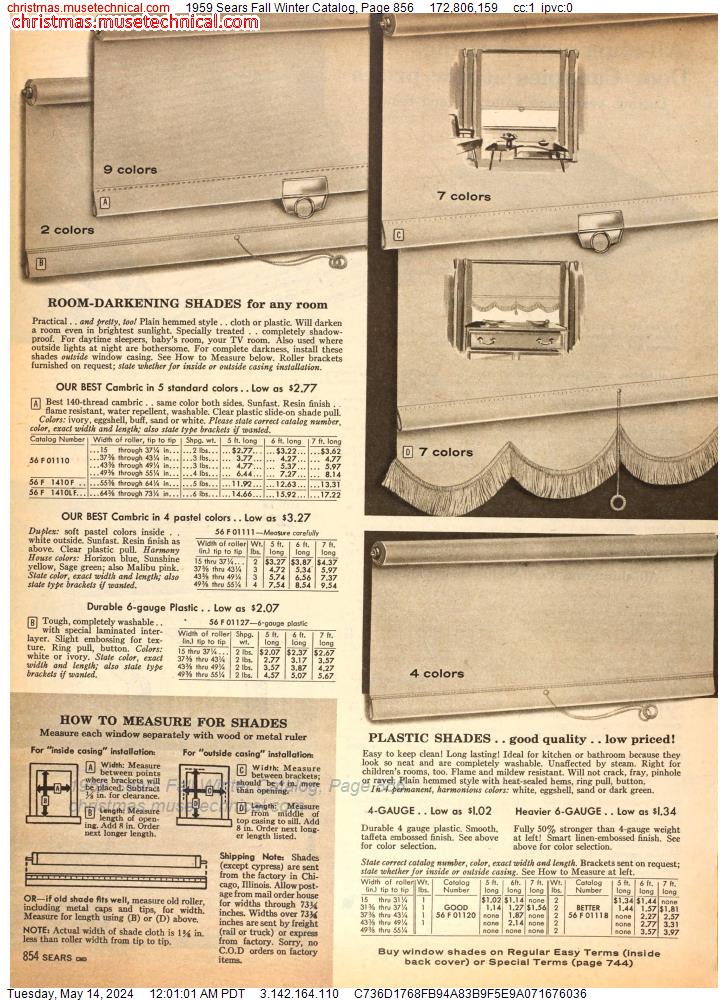 1959 Sears Fall Winter Catalog, Page 856