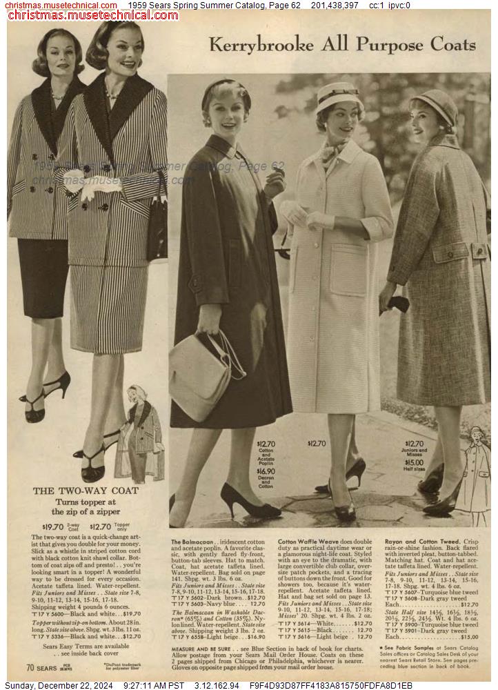 1959 Sears Spring Summer Catalog, Page 62