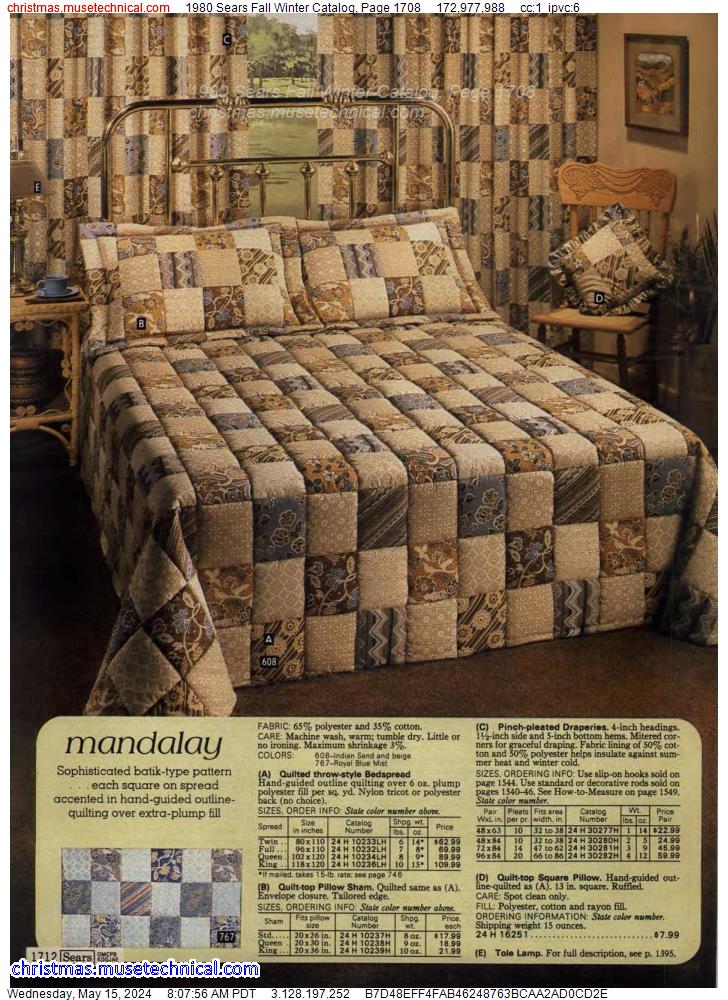 1980 Sears Fall Winter Catalog, Page 1708