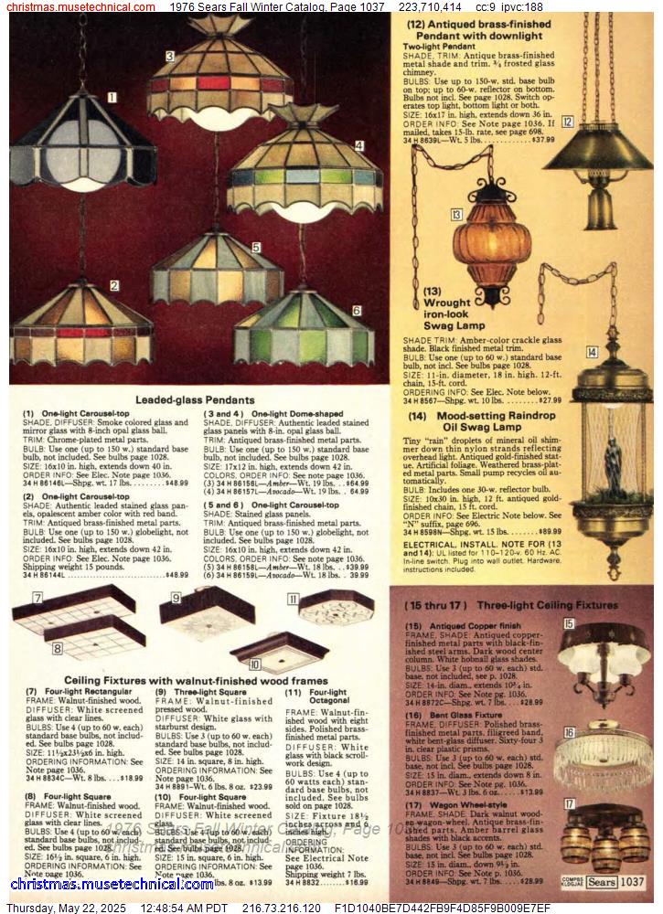 1976 Sears Fall Winter Catalog, Page 1037