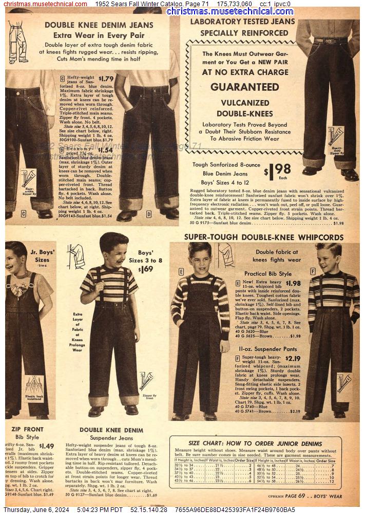 1952 Sears Fall Winter Catalog, Page 71